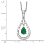 Sentimental Expressions Sterling Silver Rhodium-plated May CZ Stone Never Forget Tear 18in Birthstone Necklace