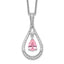 Sentimental Expressions Sterling Silver Rhodium-plated Oct. CZ Stone Never Forget Tear 18in Birthstone Necklace
