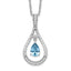 Sentimental Expressions Sterling Silver Rhodium-plated Dec. CZ Stone Never Forget Tear 18 Inch Birthstone Necklace