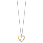 Sentimental Expressions Sterling Silver Gold-plated The Arms of Love 18in Heart Necklace