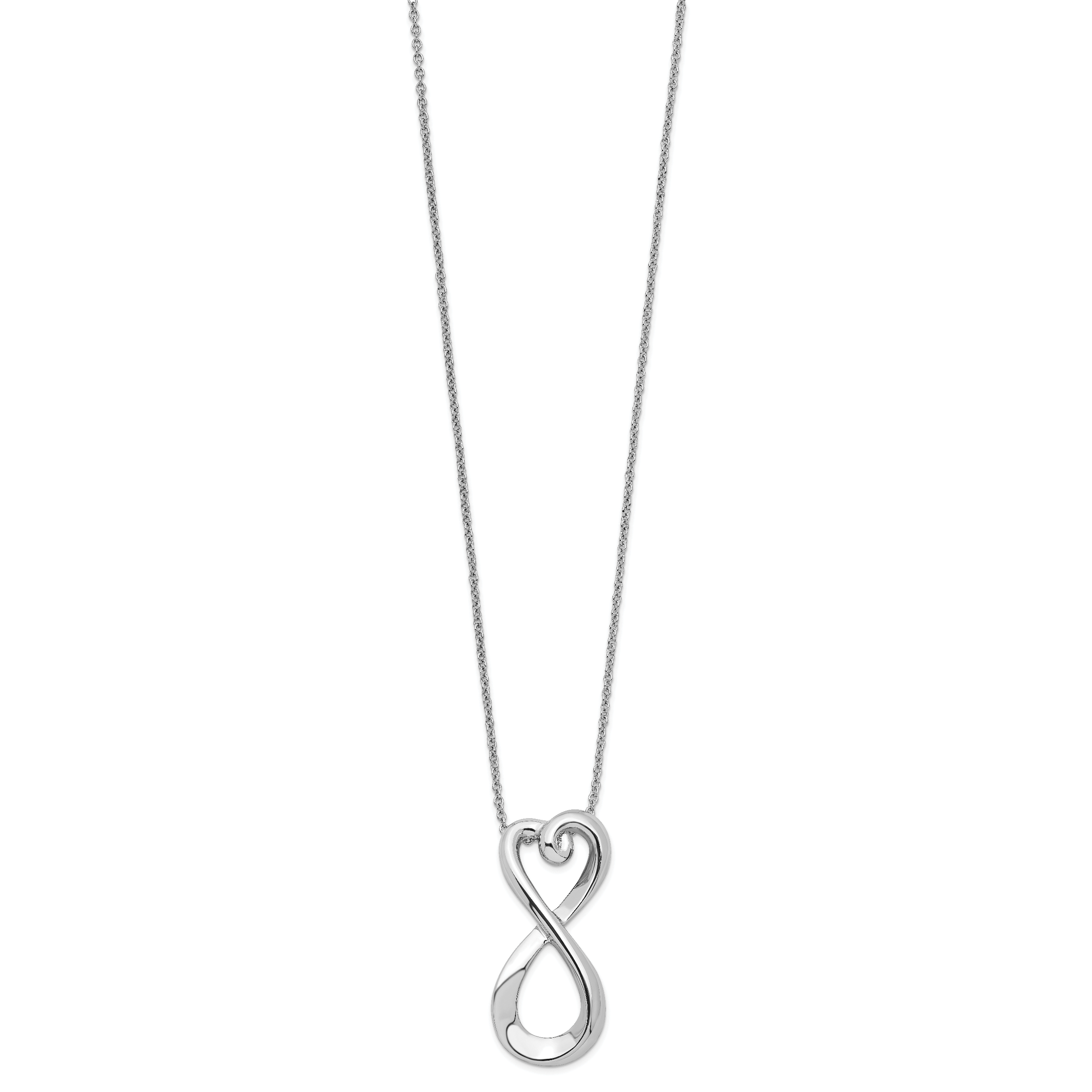 Sentimental Expressions Sterling Silver Rhodium-plated Polished Infinite Love 18in Necklace Secondary image