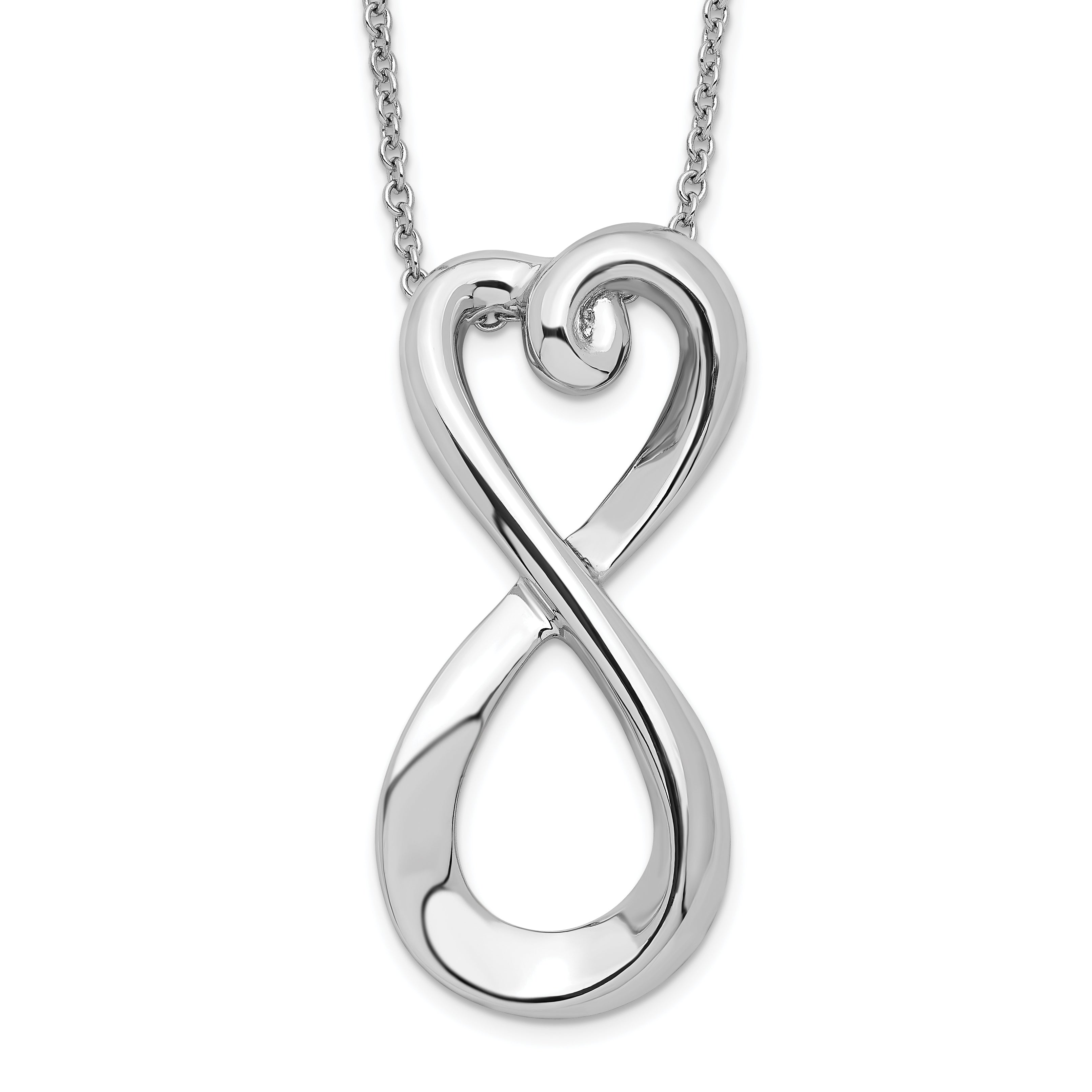 Sentimental Expressions Sterling Silver Rhodium-plated Polished Infinite Love 18in Necklace Main image