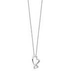 Sentimental Expressions Sterling Silver Rhodium-plated CZ Protected Heart 18in Necklace