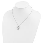 Sentimental Expressions Sterling Silver Rhodium-plated CZ Protected Heart 18in Necklace