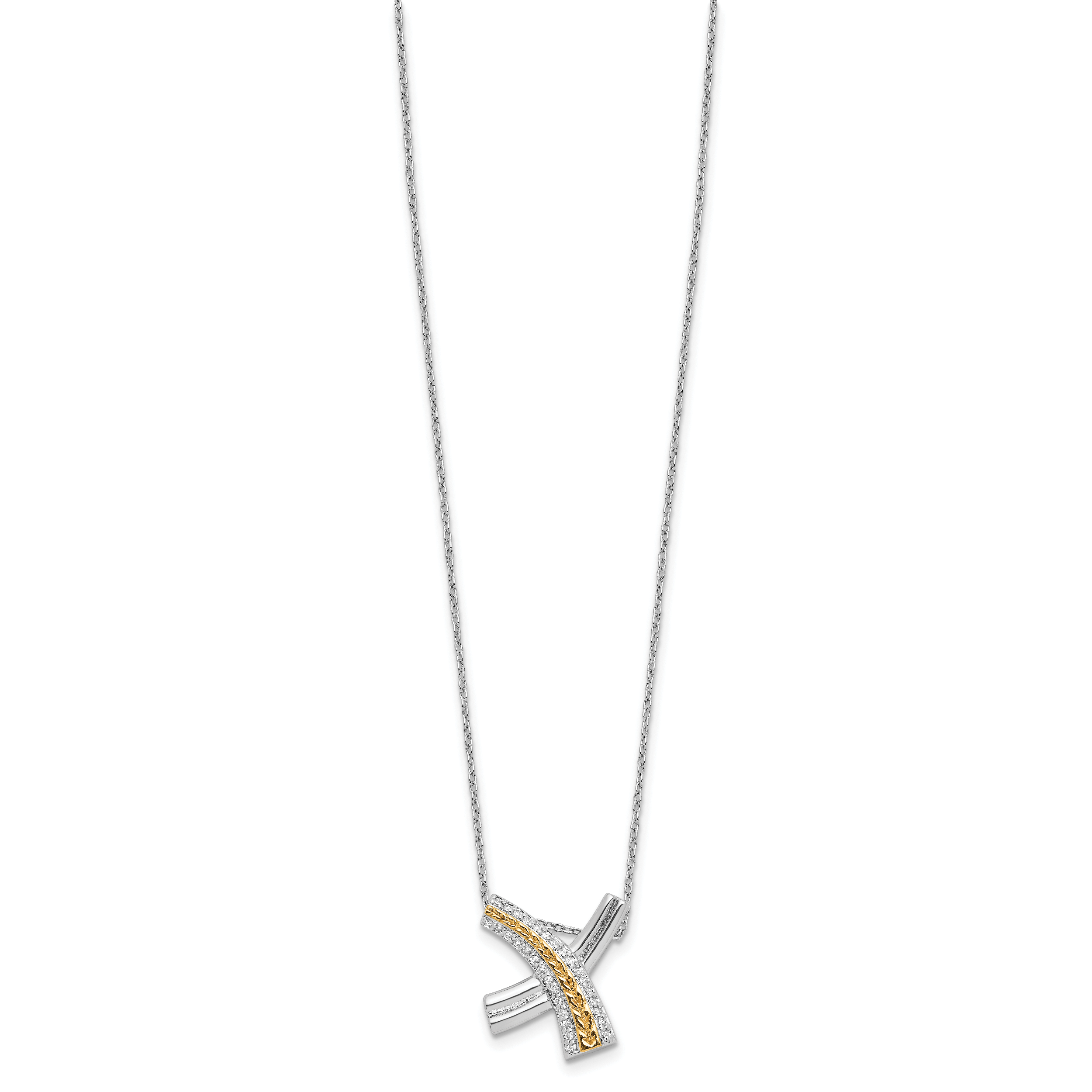 Sentimental Expressions Sterling Silver Gold-plated Sealed With a Kiss 18in Necklace Secondary image
