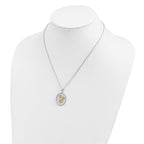 Sterling Silver Gold-Plated Unisex Necklace with Hand Print Pendant 18in