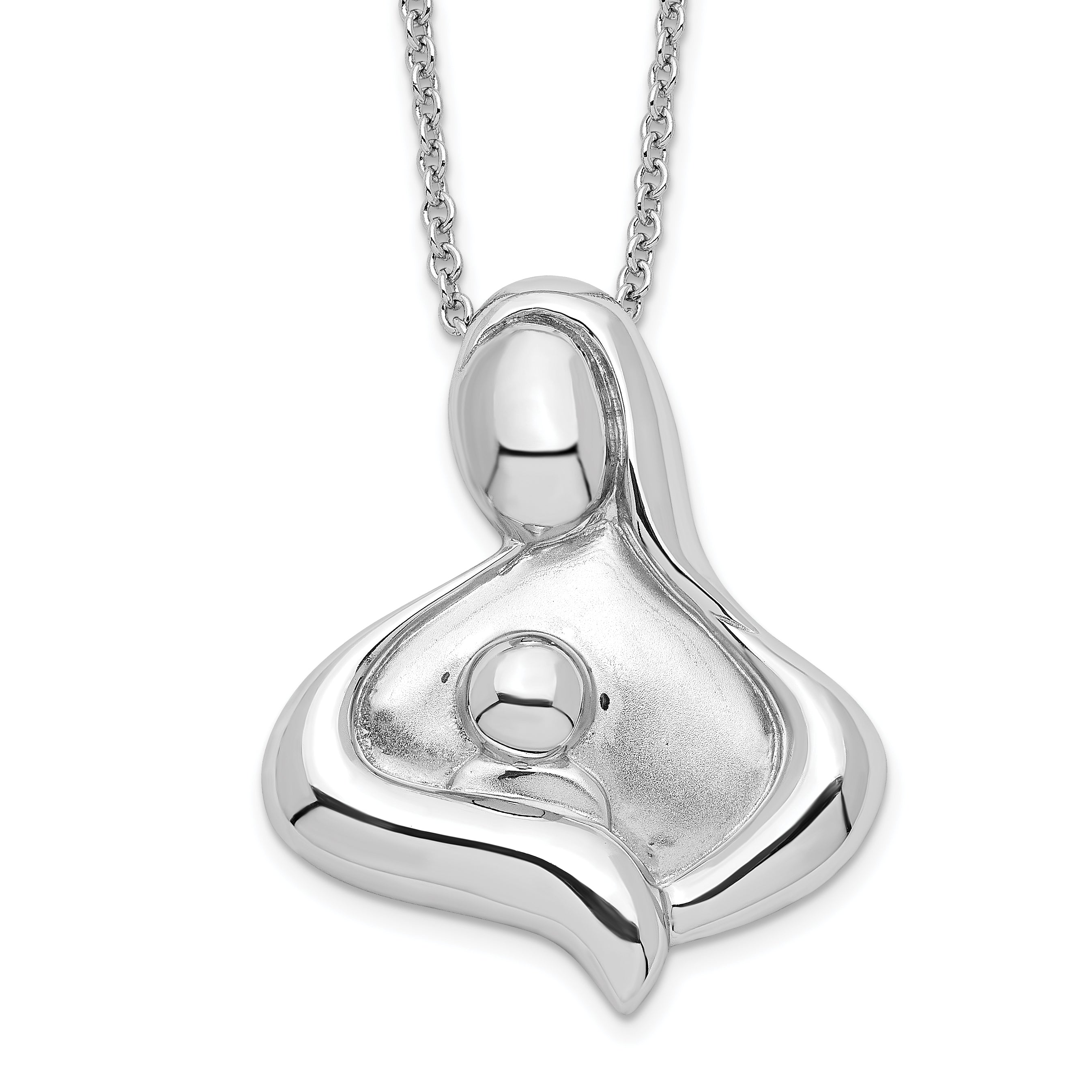 Sentimental Expressions Sterling Silver Rhodium-plated Polished Maternal Bond 18in Necklace Main image