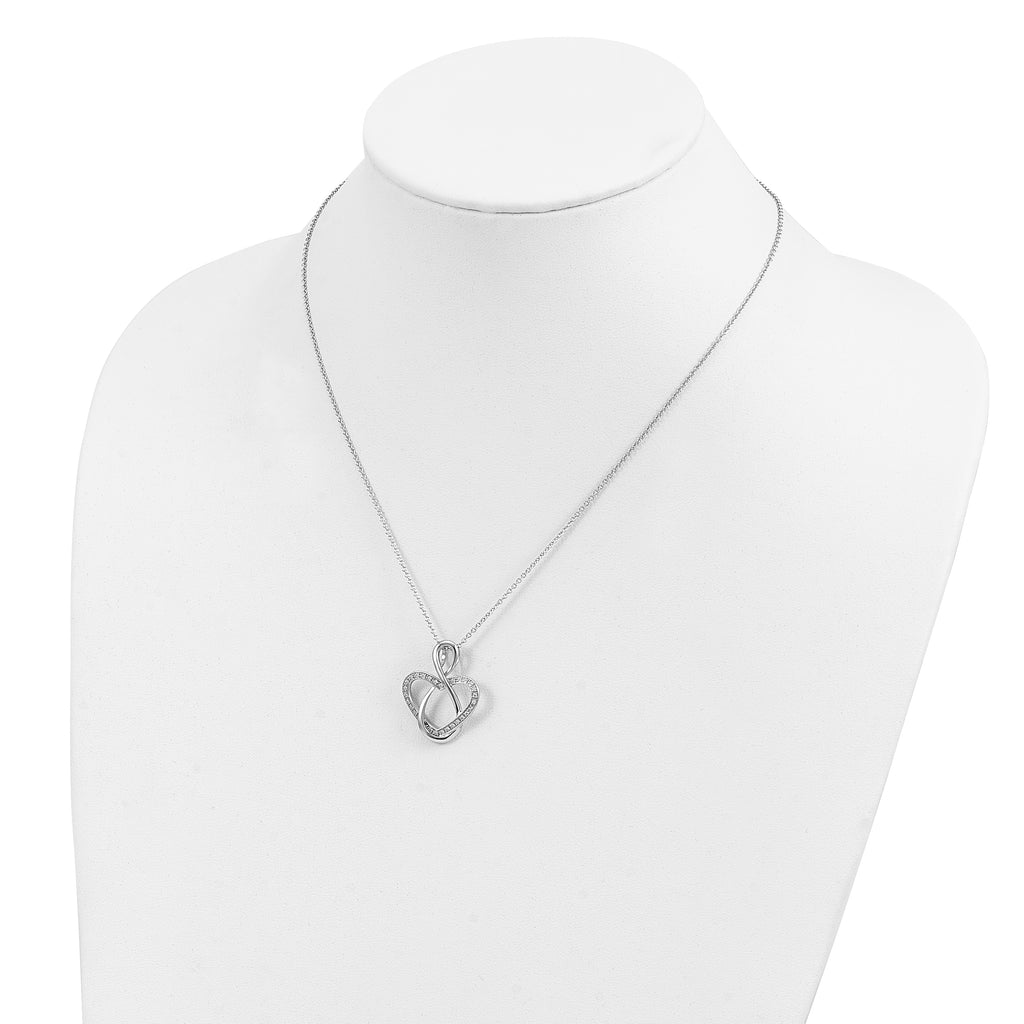 Sentimental Expressions Sterling Silver Rhodium-plated CZ Lifetime Friend 18in Necklace