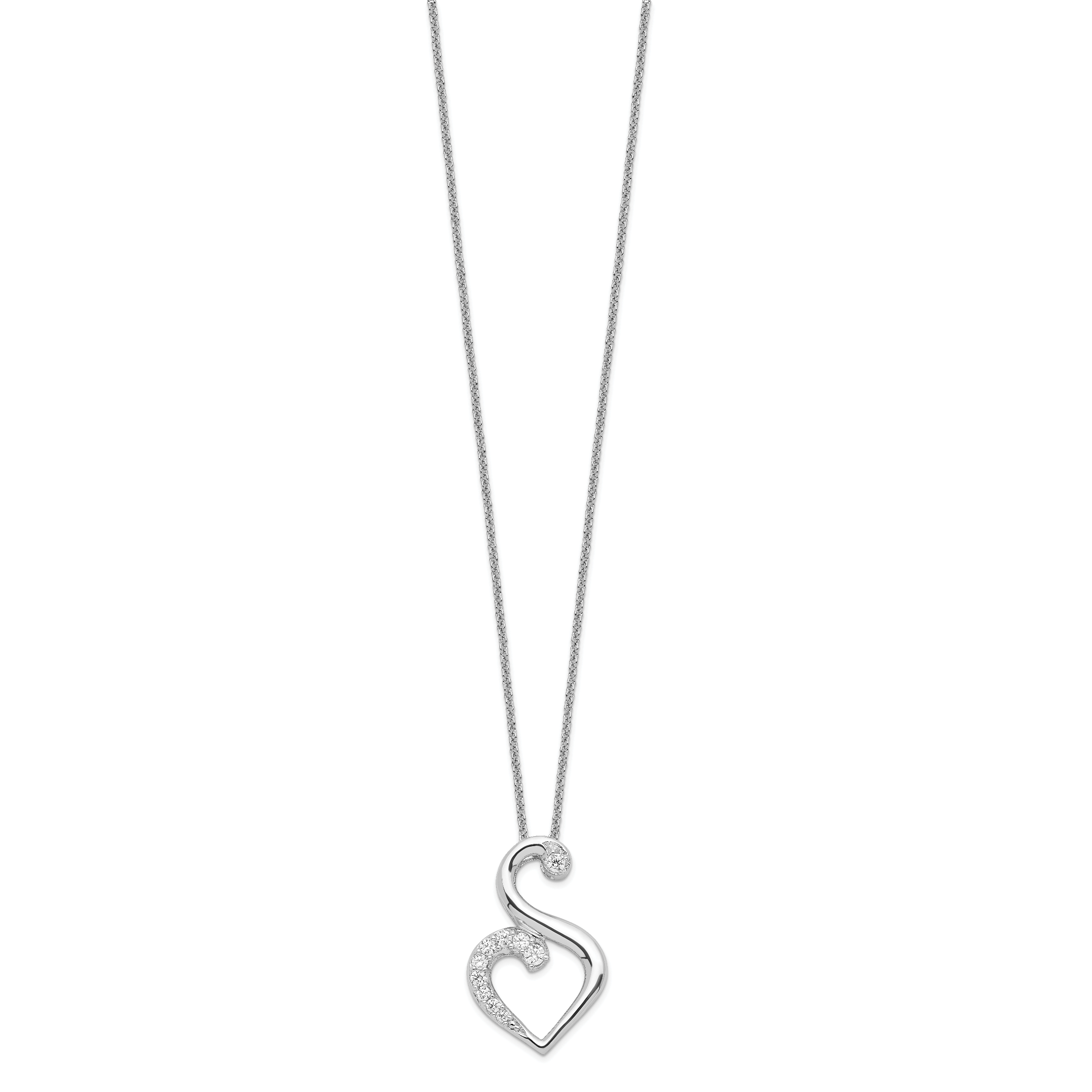 Sentimental Expressions Sterling Silver Rhodium-plated CZ Journey of Friendship 18in Necklace Secondary image