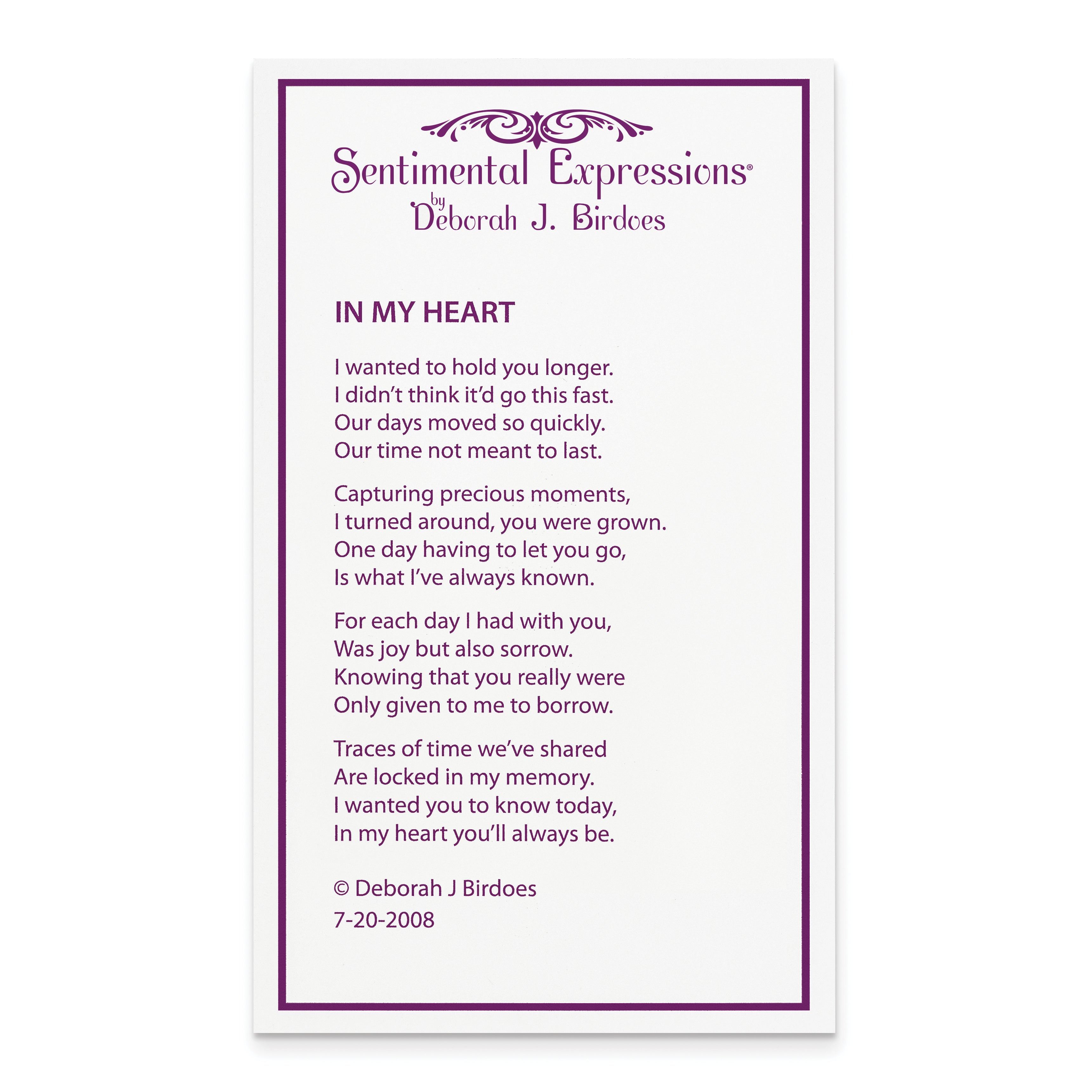 Sophia Jewelers Sterling Silver Double Heart CZ Necklace with Poem Card