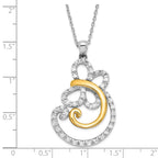 Sophia Jewelers Sterling Silver & Gold-Plated Butterfly Necklace with CZ Elegance
