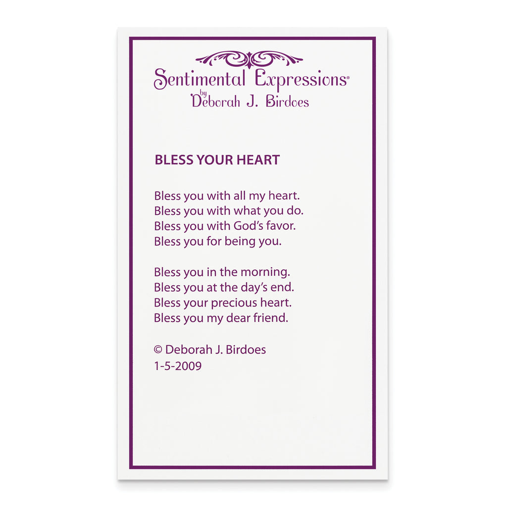 Sentimental Expressions Sterling Silver Rhodium-plated Antiqued Bless Your Heart 18in Necklace