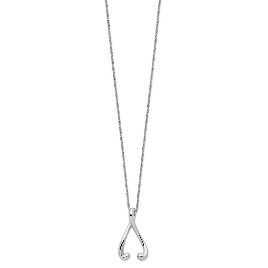 Sentimental Expressions Sterling Silver Rhodium-plated Polished I Wish You the Best 18in Necklace