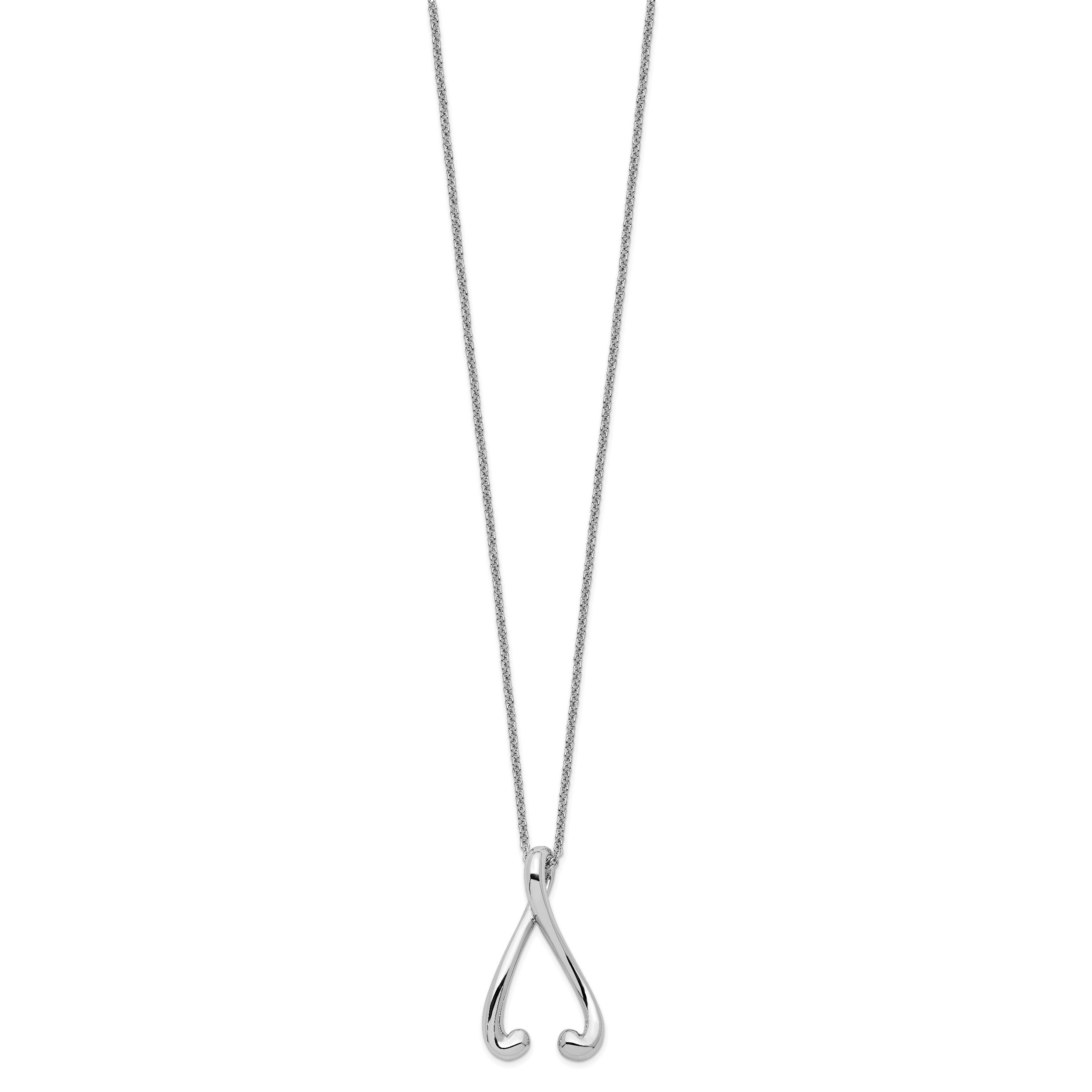 Sentimental Expressions Sterling Silver Rhodium-plated Polished I Wish You the Best 18in Necklace