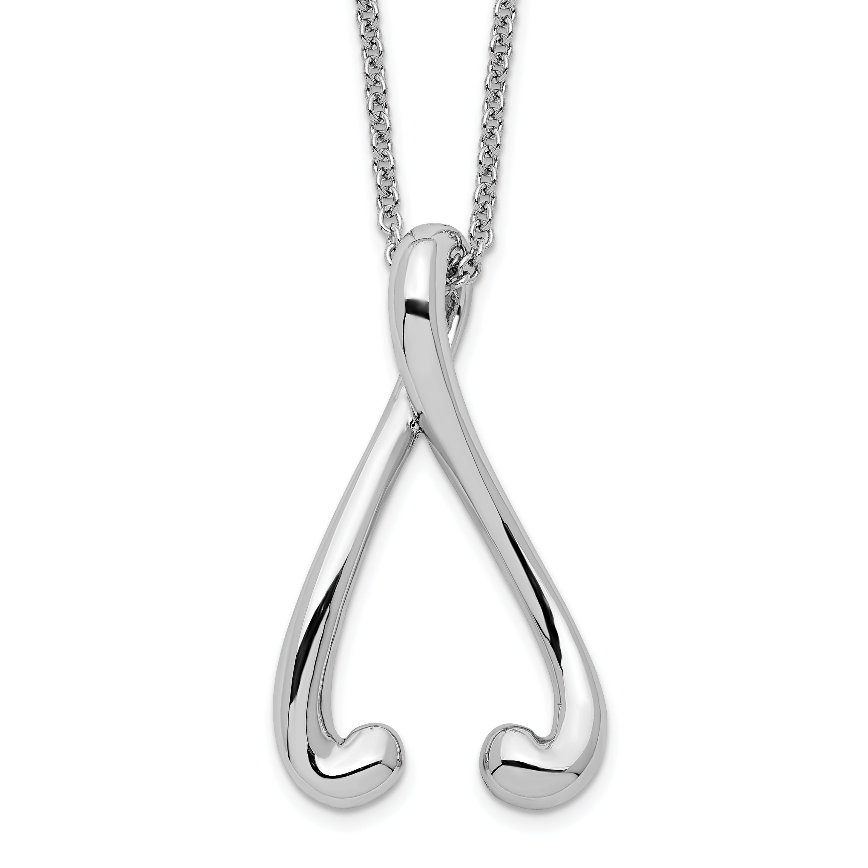 Sentimental Expressions Sterling Silver Rhodium-plated Polished I Wish You the Best 18in Necklace Main image
