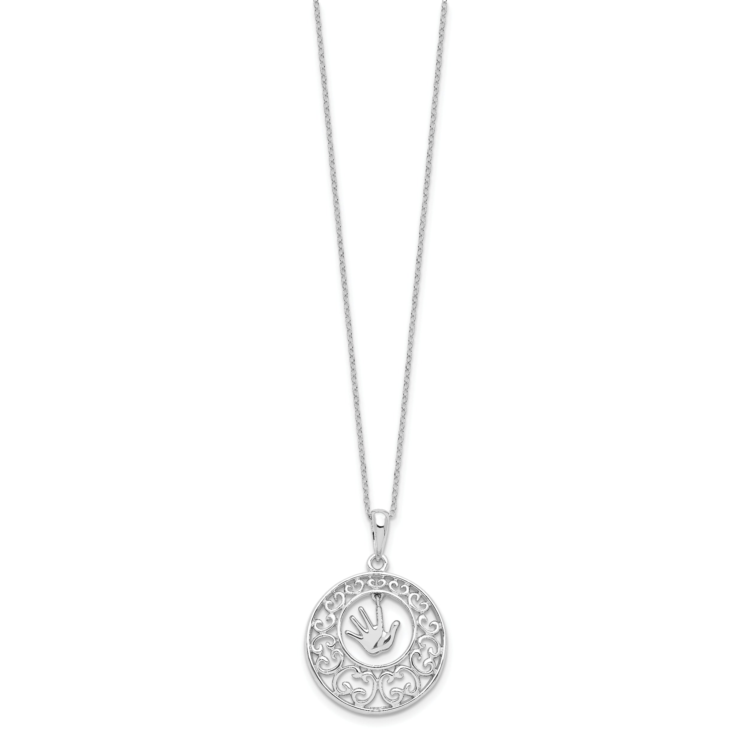 Sentimental Expressions Sterling Silver Rhodium-plated Antiqued Children 18in Necklace