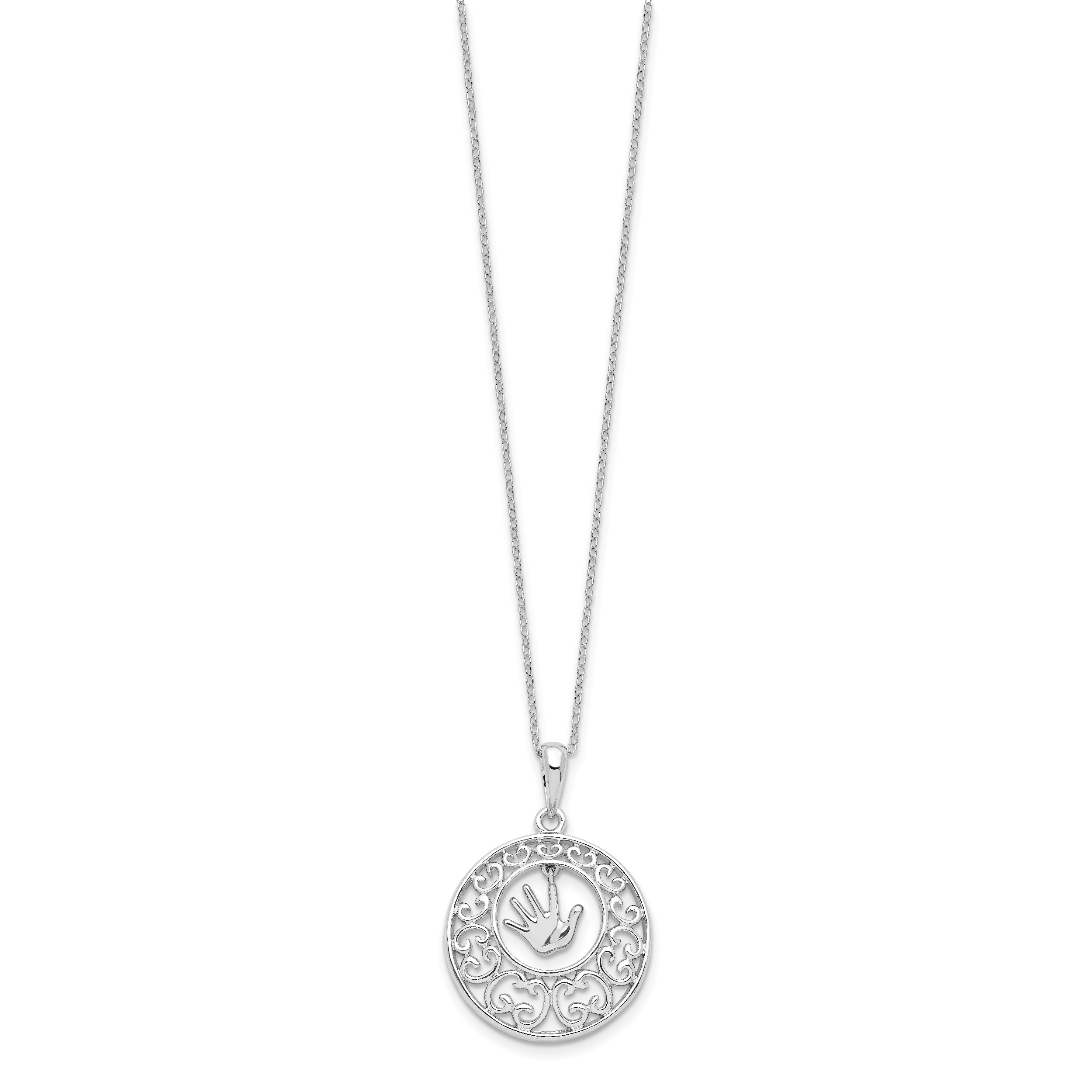 Sentimental Expressions Sterling Silver Rhodium-plated Antiqued Children 18in Necklace Secondary image