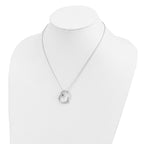 Sentimental Expressions Sterling Silver Rhodium-plated Antiqued CZ Love You Mom 18in Necklace