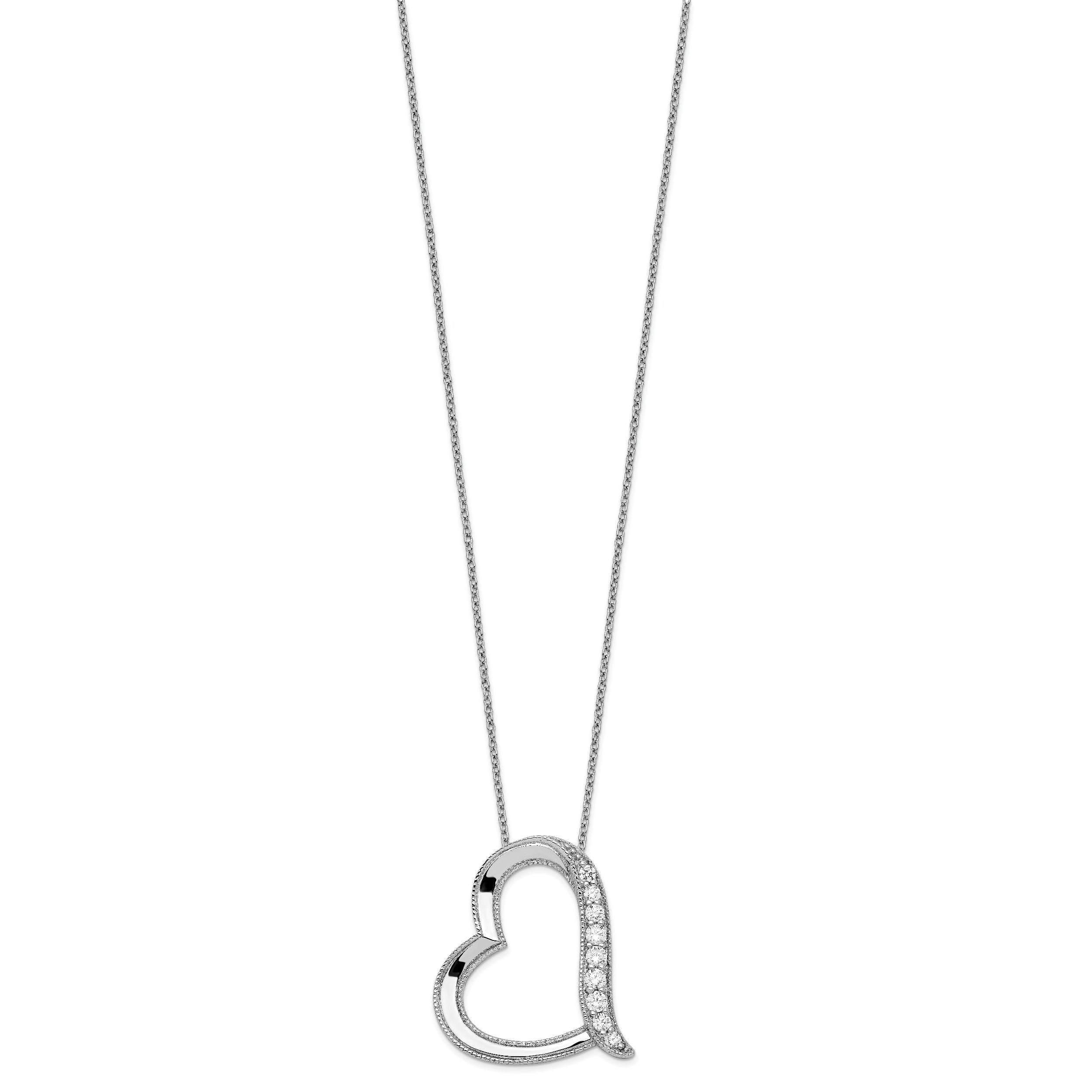 Sentimental Expressions Sterling Silver Rhodium-plated Antiqued CZ Daughter-In-Law 18in Necklace
