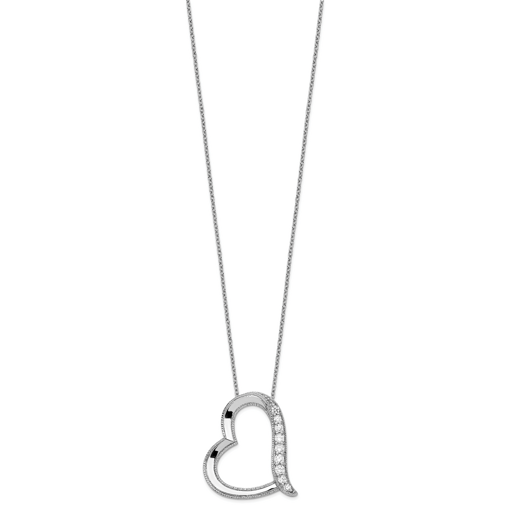 Sentimental Expressions Sterling Silver Rhodium-plated Antiqued CZ Daughter-In-Law 18in Necklace