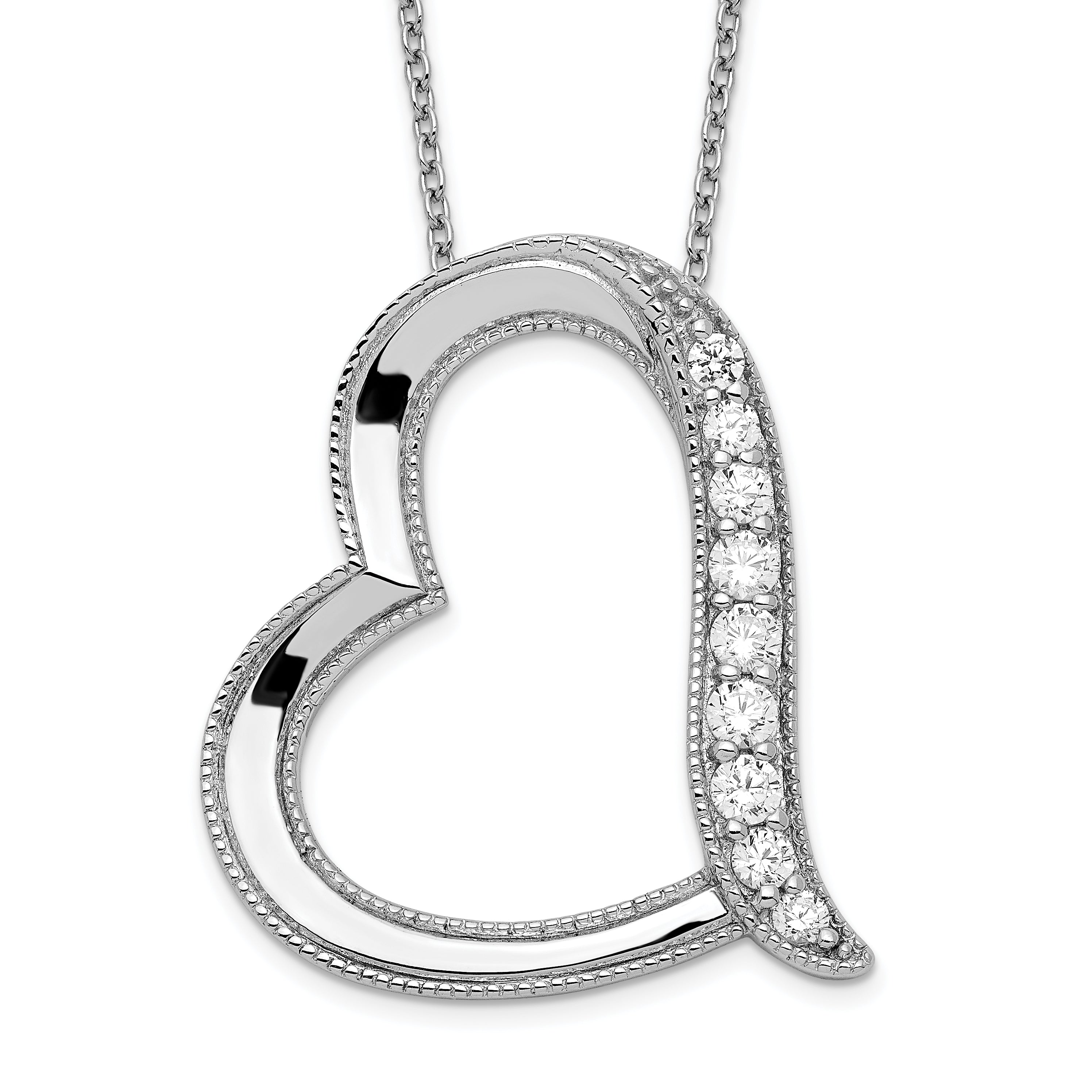 Sentimental Expressions Sterling Silver Rhodium-plated Antiqued CZ Daughter-In-Law 18in Necklace Main image