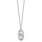 Sentimental Expressions Sterling Silver Rhodium-plated CZ Best Friends Forever 18in Necklace