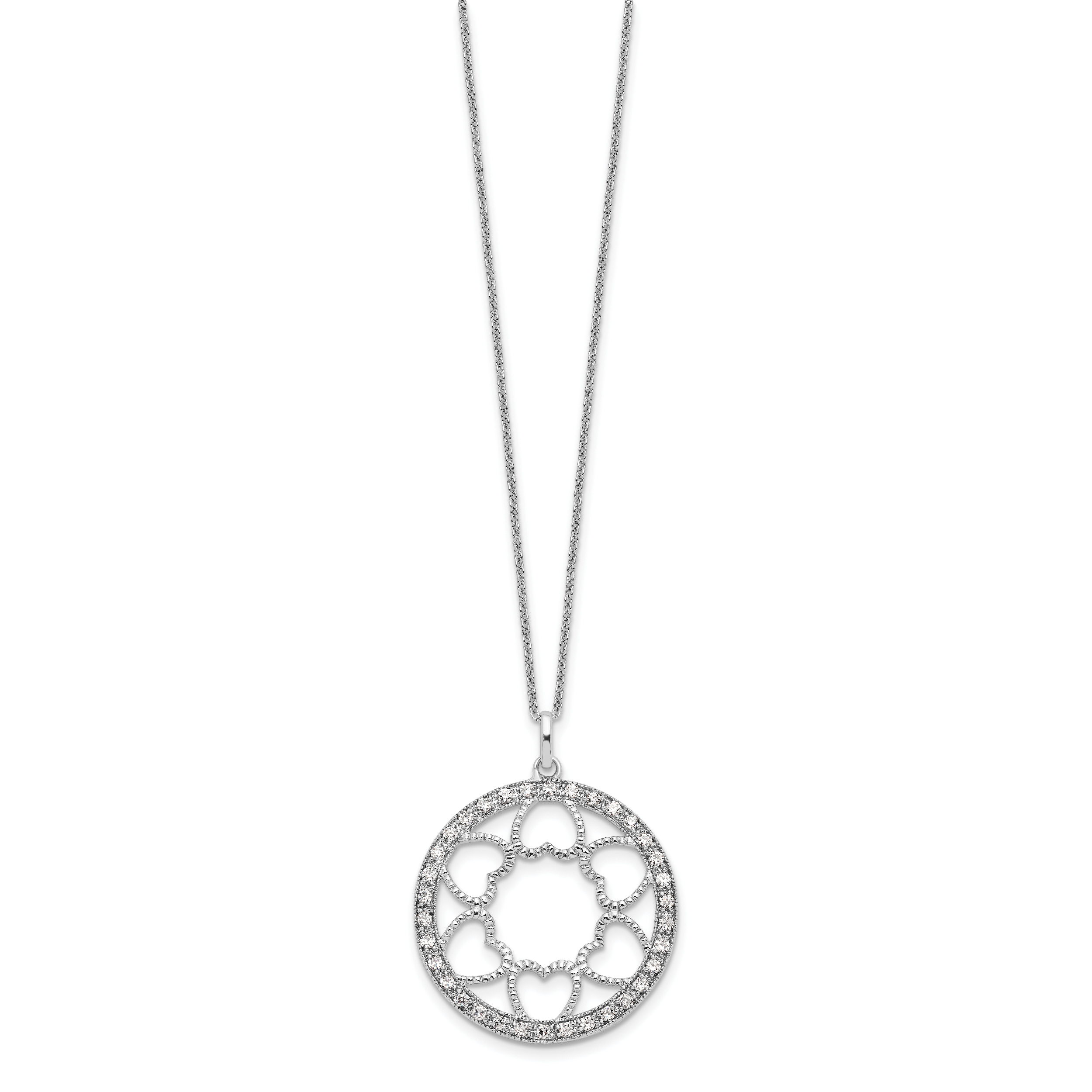 Sentimental Expressions Sterling Silver Rhodium-plated CZ Fullness Of Blessings 18in Necklace Secondary image