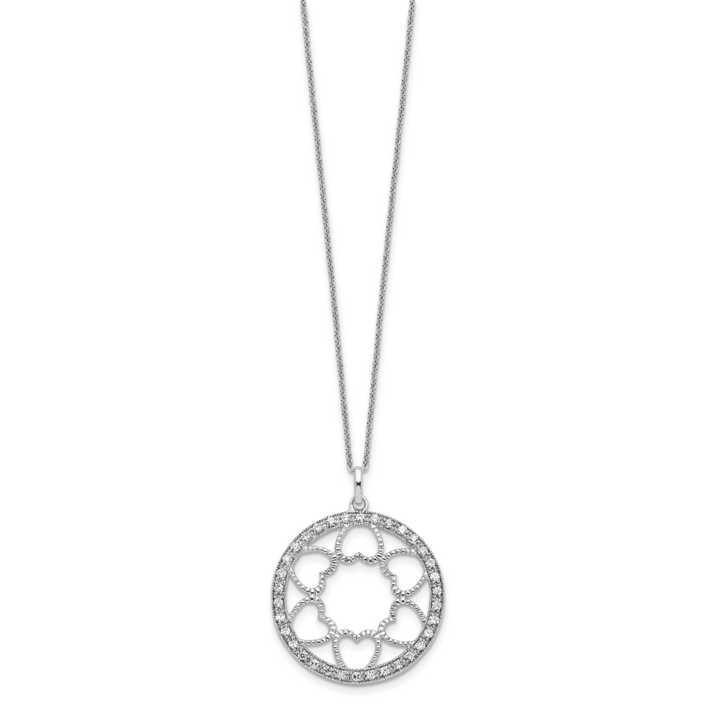 Sentimental Expressions Sterling Silver Rhodium-plated CZ Fullness Of Blessings 18in Necklace