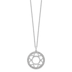 Sentimental Expressions Sterling Silver Rhodium-plated CZ Fullness Of Blessings 18in Necklace