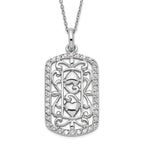 Sentimental Expressions Sterling Silver Polished CZ Thankful for You Necklace