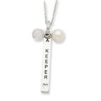 Sophia Jewelers Sterling Silver Pearl CZ Necklace Gift-Ready Elegant Design