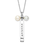 Sophia Jewelers Sterling Silver Pearl CZ Necklace Gift-Ready Elegant Design