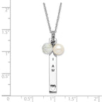 Sophia Jewelers Sterling Silver Pearl CZ Necklace Gift-Ready Elegant Design