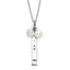 Sentimental Expressions Sterling Silver Polished & Antiqued Freshwater Cultured Pearl & CZ I Am A Keeper Necklace