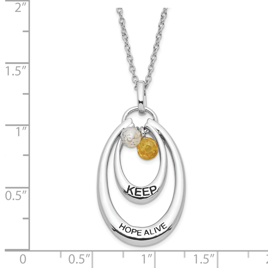 Sophia Jewelers Sterling Silver Hope Necklace with Multicolor CZ Elegance
