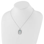 Sophia Jewelers Sterling Silver CZ Keep the Faith Polished Necklace