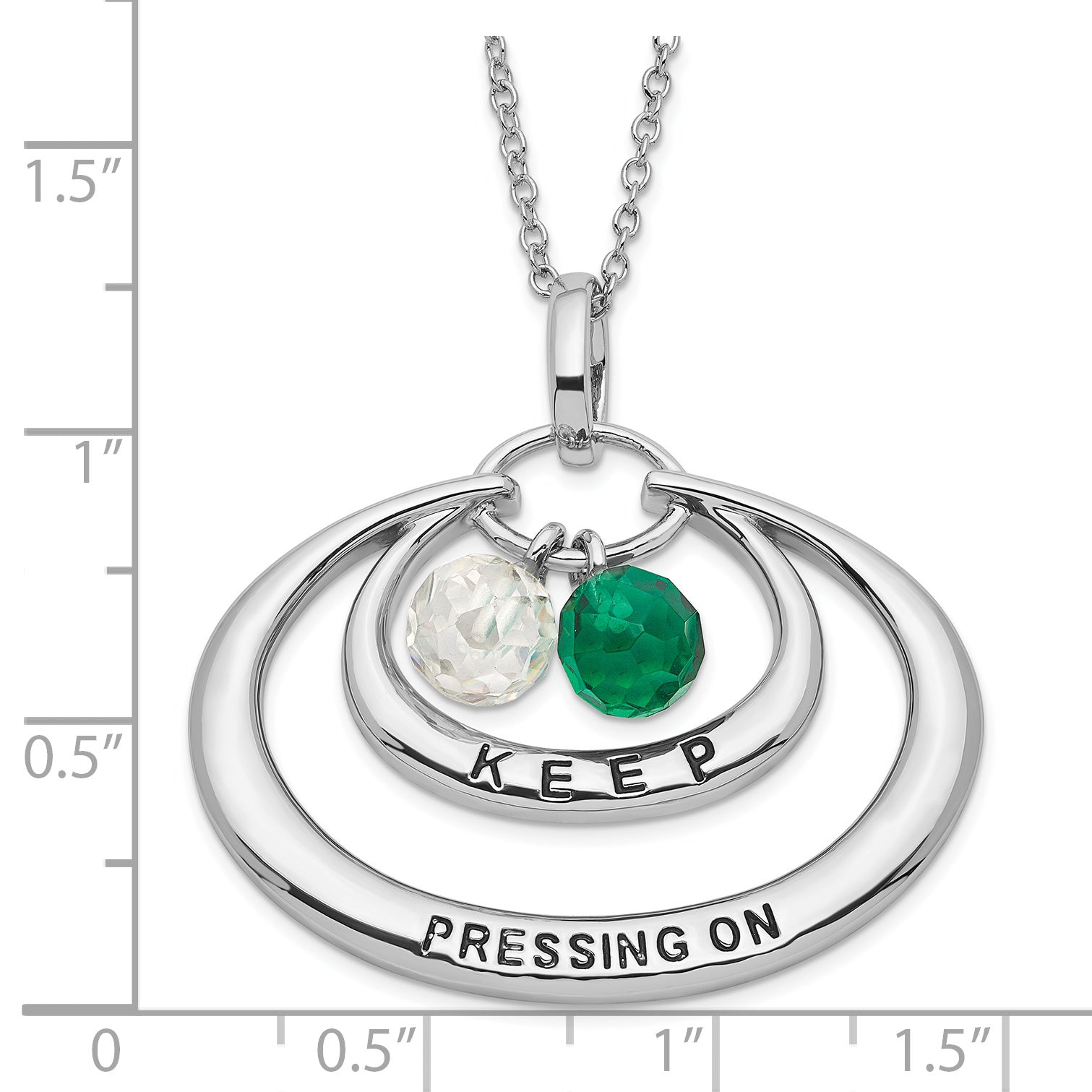 Sophia Jewelers Sterling Silver CZ Pendant Necklace with Polished & Antiqued Finish