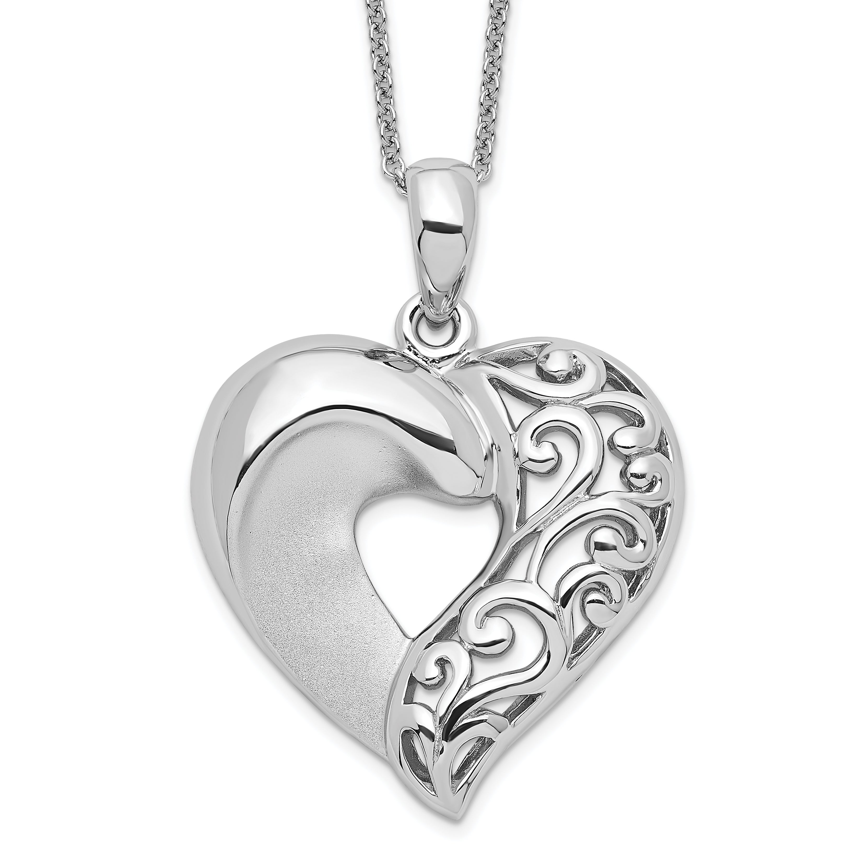 Sentimental Expressions Sterling Silver Rhodium-plated Close To My Heart 18in Necklace Main image
