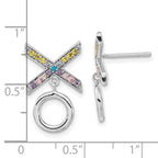 Sophia Jewelers Sterling Silver Multicolor CZ Dangle Earrings Gift Ready