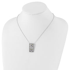 Sophia Jewelers Sterling Silver Love and Kisses Necklace with Multicolor CZ