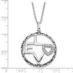 Sophia Jewelers Sterling Silver LOVE Necklace with CZ Accents in Gift Box