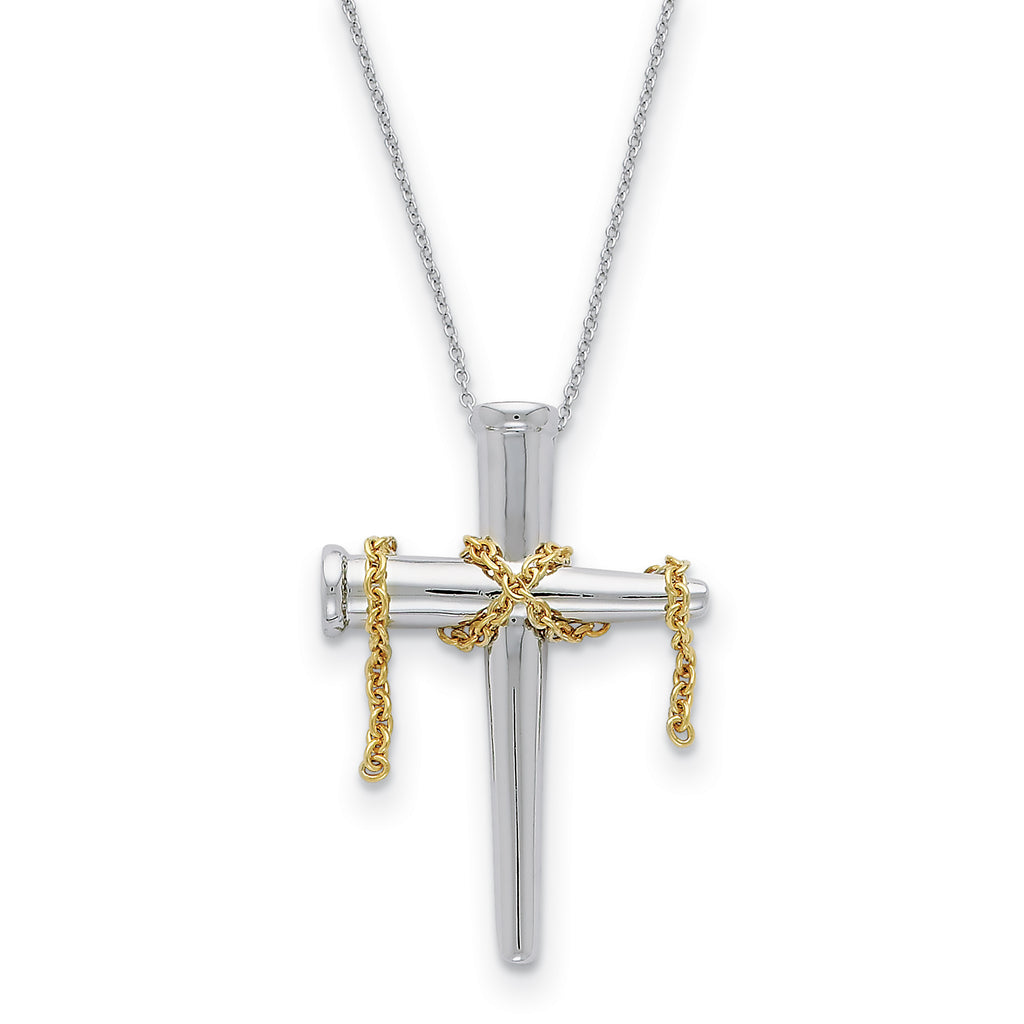 Sterling Silver & Gold-plated It Is Finished 18in Necklace