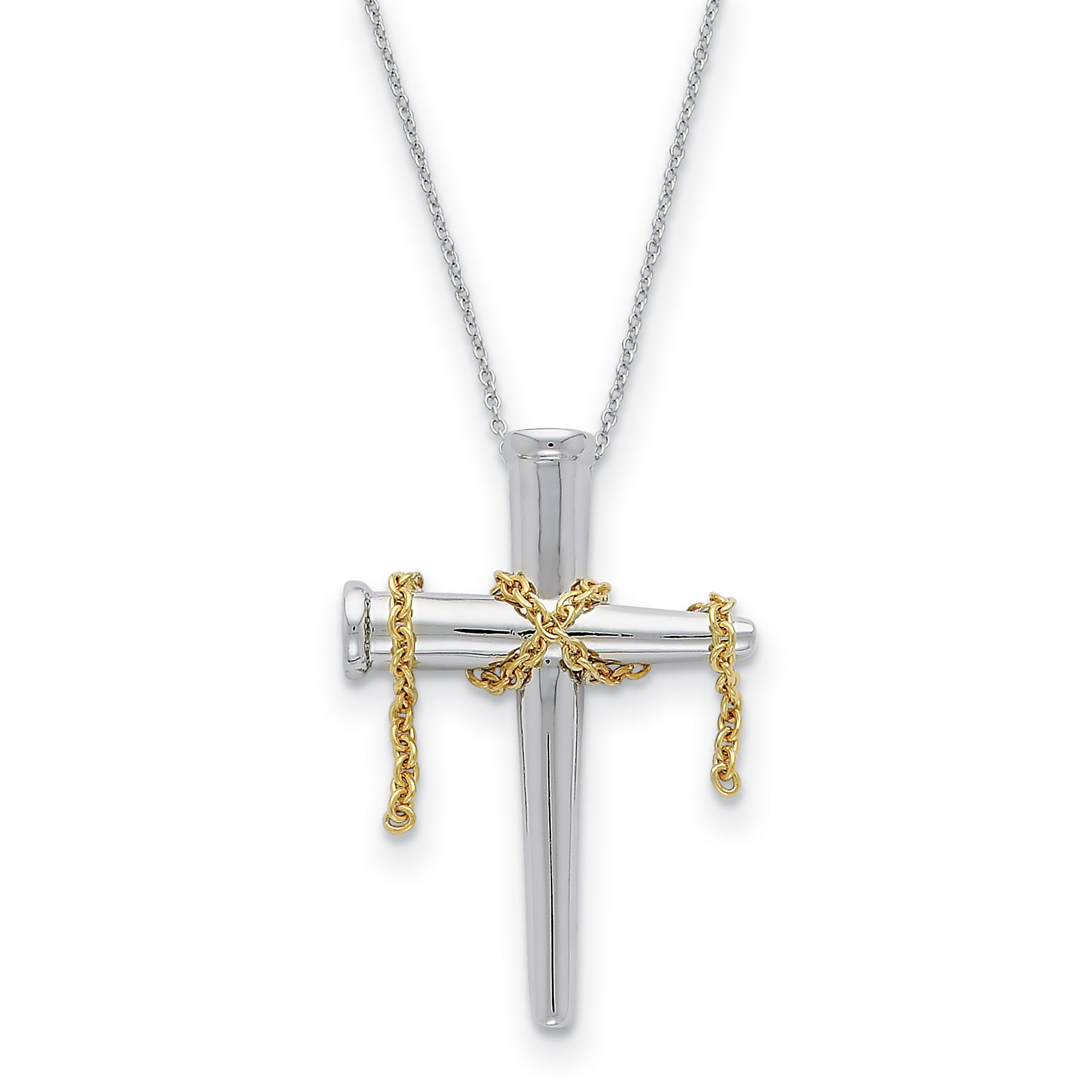 Sterling Silver & Gold-plated It Is Finished 18in Necklace