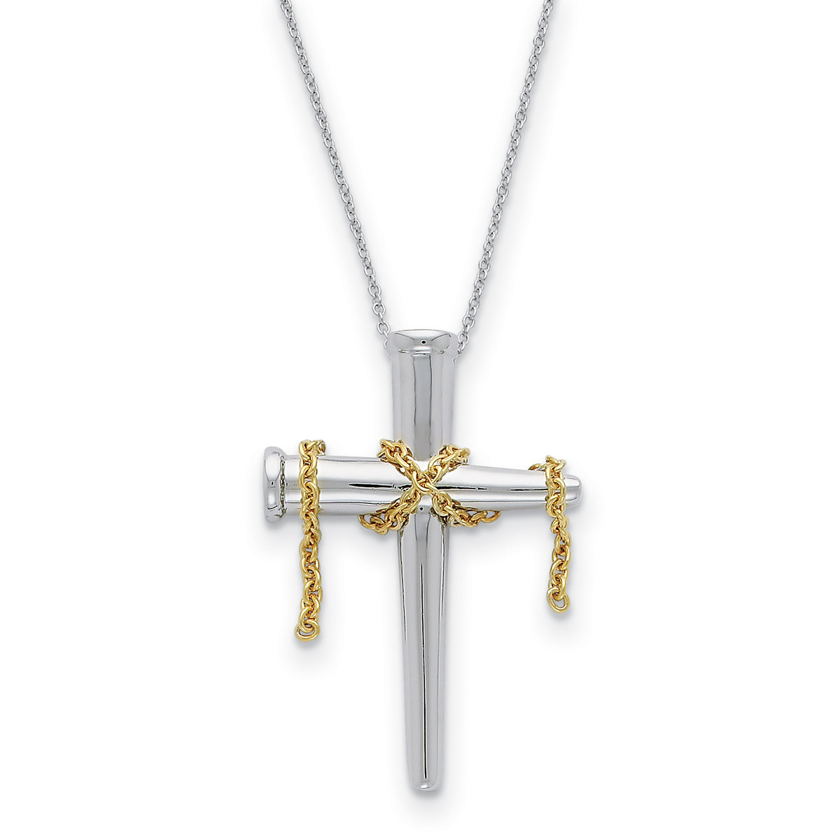 Sterling Silver & Gold-plated It Is Finished 18in Necklace