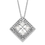 Sterling Silver Antiqued CZ Cornerstones Of Integrity Necklace