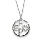 Sterling Silver Antiqued CZ Hope 18in Necklace
