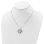 Sentimental Expressions Sterling Silver Rhodium-plated CZ Forever Grateful 18in Necklace