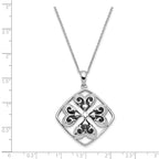 Sterling Silver 925 Necklace with Antiqued Luck Charm 18in