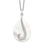 Sentimental Expressions Sterling Silver Rhodium-plated Mother of Pearl CZ Tear From Heaven 18in Necklace
