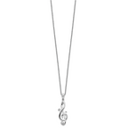 Sentimental Expressions Sterling Silver Rhodium-plated Love Note 18in Necklace